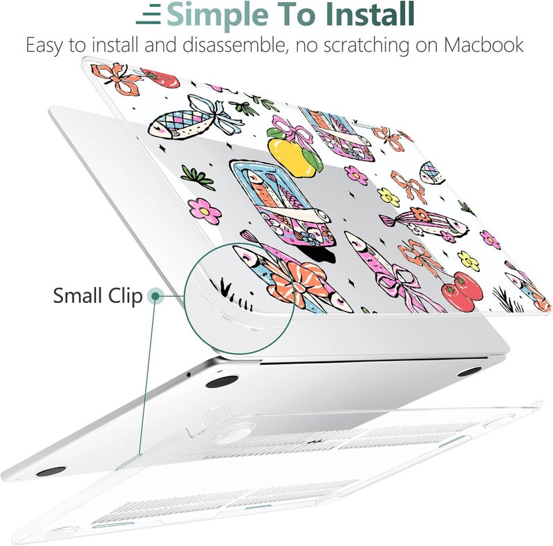 DONGKE for M4 MacBook Air 13.6 Inch Case 2025 2024 2023 2022 Model A3240 A3113 A2681 M3 M2 Chip, Plastic Hard Shell Case Cover with Touch ID for MacBook Air 13 Inch M4 - Sardine - Image 4